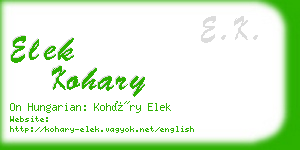 elek kohary business card